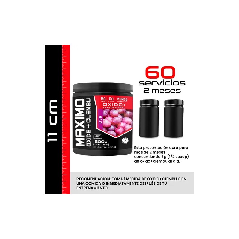 Óxido Clembu Pre Entreno Maximo Protein 300g 60 Servs