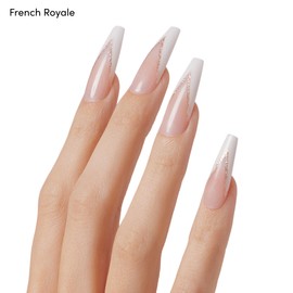 Dashing Diva Nailbliss Gel Manicure Bundle - French V Collection - Salon Quality, Easy to Apply and Chip Resistant - Contains 2 Sets of 30 Extra-Long Length, Square Shaped, Glue On Gel Nails