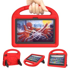DICEKOO Case for 7 inch Tablet Kids - Incompatible TCL Onn Tablets, Lightweight Shockproof Kid-Proof Cover with Handle Stand - Red