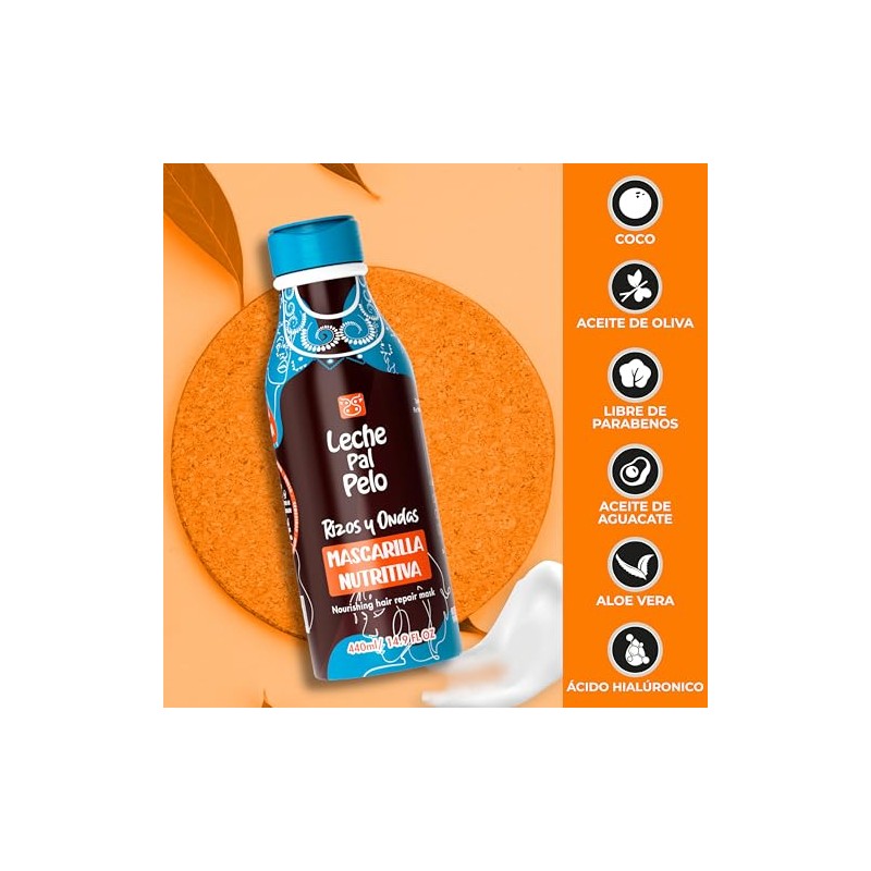 LECHE PAL PELO RIZOS Y ONDAS MASCARILLA NUTRITIVA 440ML/14.9OZ