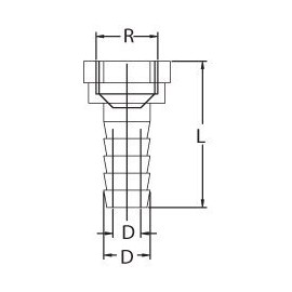 hose connection with internal thread, brass, 1/2 inch, 19mm