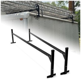 Kojem 64"-103.38" Adjustable Trailer Ladder Rack Compatible with Enclosed Trailers and Open Trailers Aluminum Powder Coated Black (5.3'-8.6')