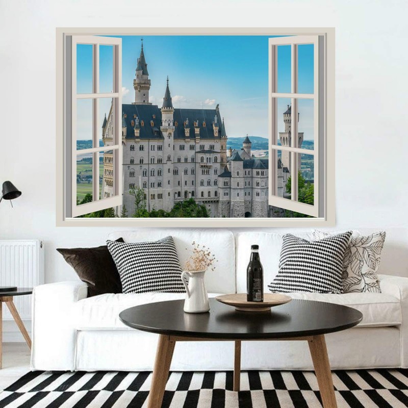 Neuschwanstein Castle Tapestry Germany Castle Scenic Landscape Room Decor Window