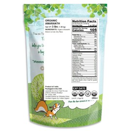 Organic Amaranth Grain, 3 Pounds - Whole Seeds, Non-GMO, Kosher, Vegan, Bulk