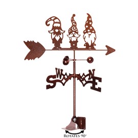 SWEN Products Garden GNOME Weathervane (Adjustable Mount Included)