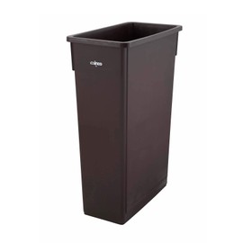 Winco Slender Trash Can, 23-Gallon, Brown