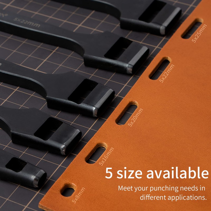 WUTA Oblong Punch Leather Belt Hole Puncher Oval Hole Cutter