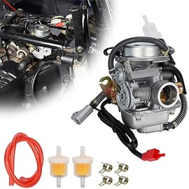 GY6 Carburetor 24mm Carb with Drain Line for 4-Stroke GY6 200cc ATV Go Karts Scooter Mopeds