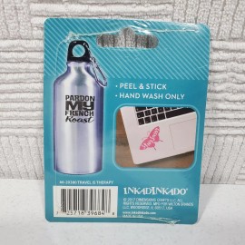 Inkadinkado Travel is Therapy 2.5 inch Vinyl Decal Black and White New