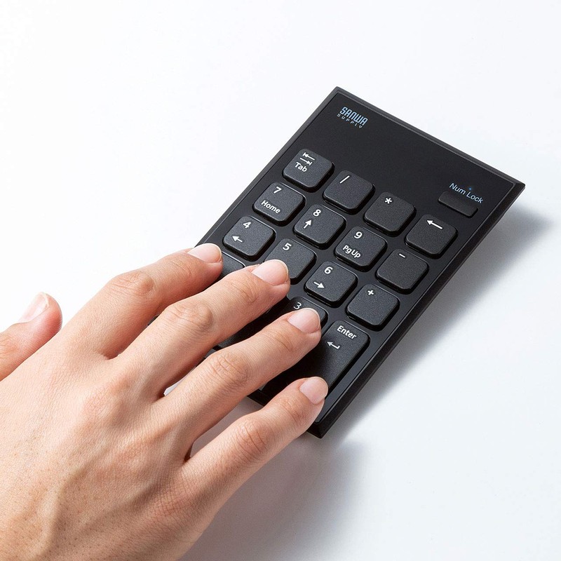 Sanwa Supply NT-WL21BK Wireless Tenkey USB A Connection Pantograph Key