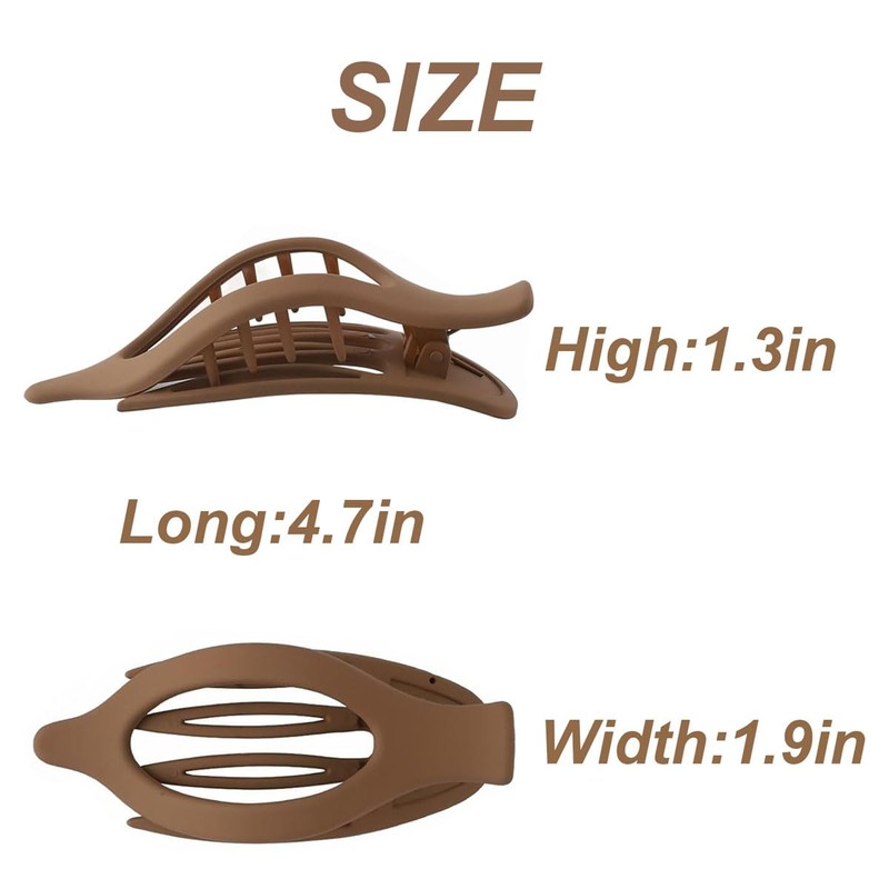 Flat Claw Clips for Women - 6 Pcs Duckbill Hair