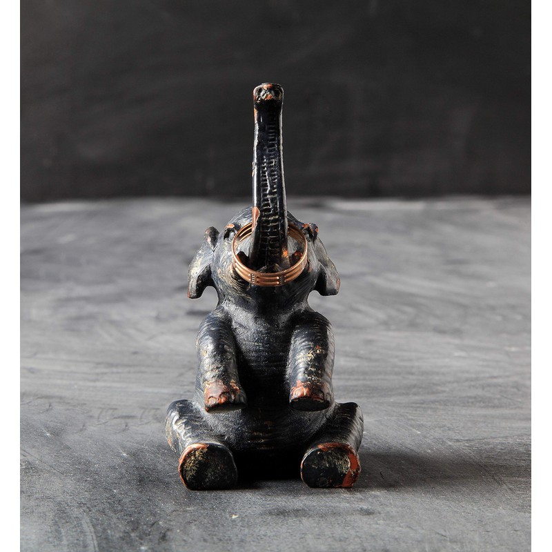 Creative Co-Op Pewter Elephant Ring Holder