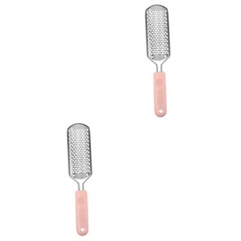 FRCOLOR 2pcs Stainless Steel Foot File Callus Remover Dead Skin Exfoliator Ergonomic Pedicure Tool for Soft Feet and Sturdy Design