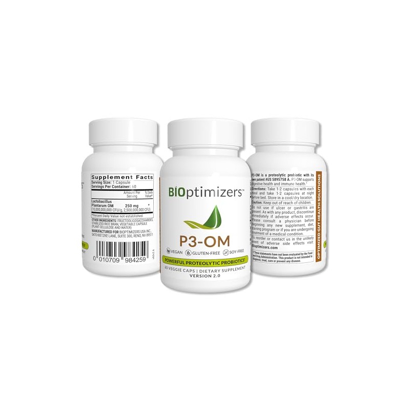 BiOptimizers MassZymes Digestive Enzymes (120 Capsules) and P3-OM Probiotic &