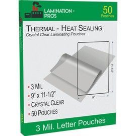 9" x 11.5" Letter Laminating Pouches, 3 Mil Letter Pouches, Protect Your Important Paper, Heat Sealing Laminating Pouches - 9" x 11.5" - 50 Pouches