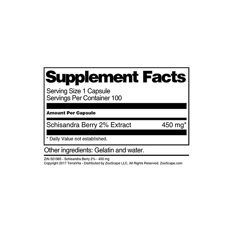 Schisandra Berry 2% - 450 mg (100 Capsules, ZIN: 521365)