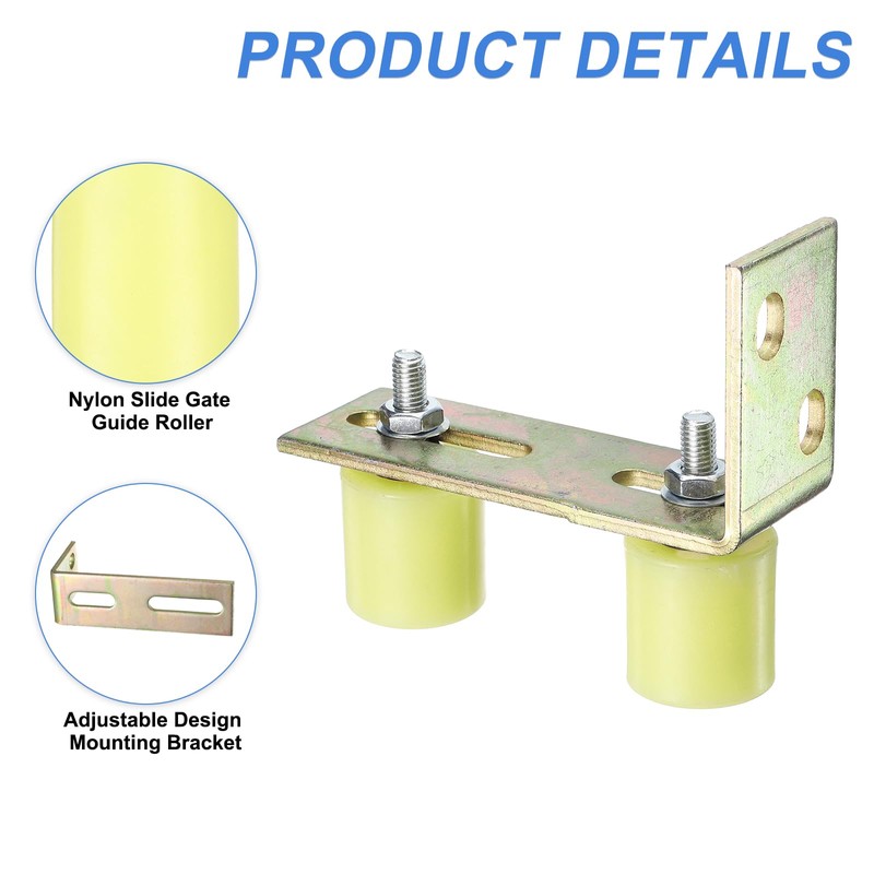 uxcell 2Set Slide Gate Guide Roller, 1-9/16" Nylon Rollers Gate