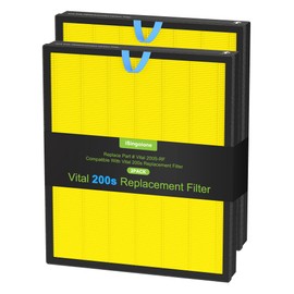 2 Pack Vital 200S Pet Replacement Filter Compatible with LEVOIT Vital 200S Air Purifier, 3-in-1 H13 True HEPA and High-Efficiency Activated Carbon Filter Vital 200S-RF-PA（LRF-V201-YUS) Yellow