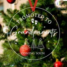 Pregnancy Announcement Gifts for Grandparents Christmas Ornament Gift for New Grandparents Gifts First Time Grandpa Grandma Gifts Unique Baby Announcement Ornament Gifts for Expecting Parents