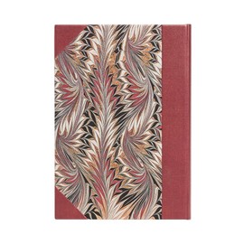 Rubedo (Cockerell Marbled Paper) Midi Lined Hardcover Journal: Hardcover, 120 gsm, Ribbon Marker, Memento Pouch, Elastic Closure