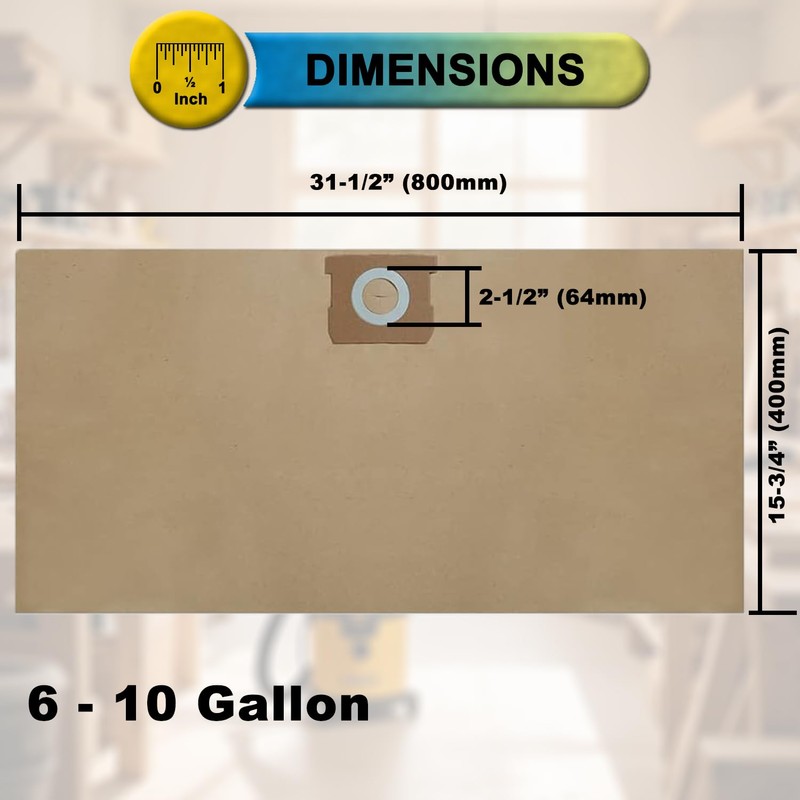 SpaceTent 6 Pack DXVA19-4101 Disposable Filter Bags for DEWALT 6,