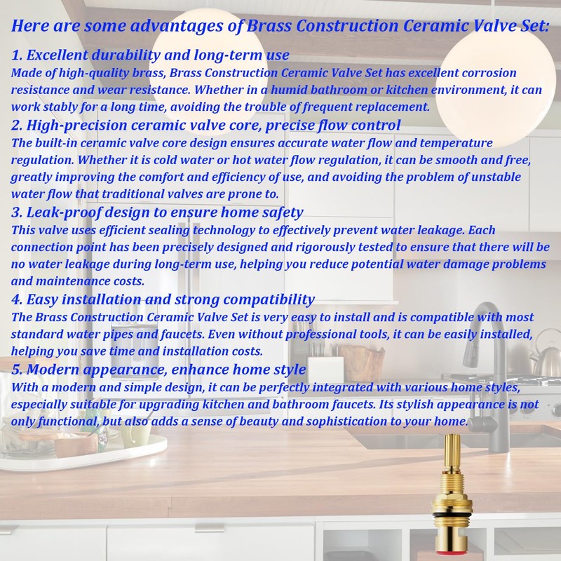 Brass 1-002 Ceramic Valve Cartridge, Compatible With Brass 1001 Ceramic