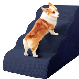 Dog Stairs for Small Dogs, High Density Foam Dog Steps, Extra Wide Non-Slip Pet Ramp for High Beds Or Couch, Soft Doggie Ladder for Dogs Injured, Older Pets, Small Cats