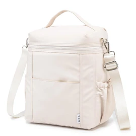 NOL Natural Organic Lifestyle Insulated Lunch Bags for Women Cooler Bag Lightweight Nylon Waterproof Lunch Box For Work (Cream, Large)