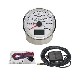 ELING Kit Universal de medidor de Velocidad GPS para Motocicleta de Coche, 160 mph, 220 KM/H, odómetro para reemplazo automático de 85 mm, 9-32 V