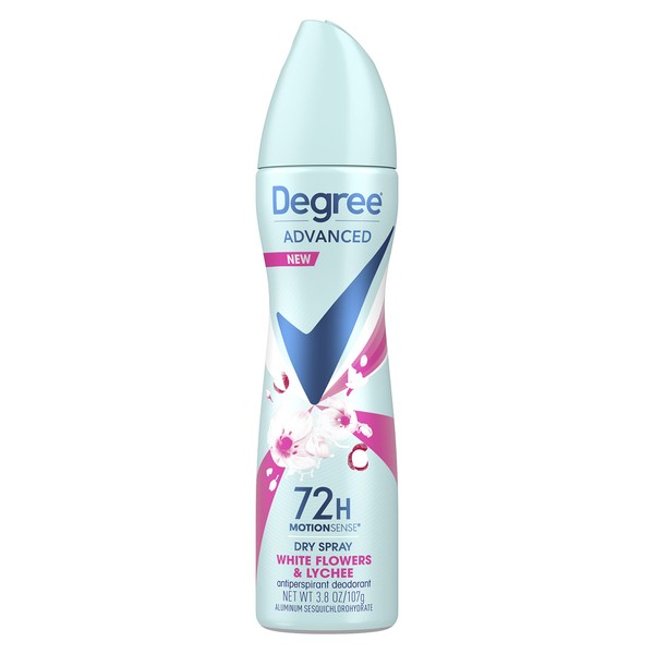 Degree Antiperspirant Deodorant For Women White Flowers and Lychee Dry Spray 3.8 oz