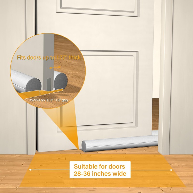 Large Door Draft Stopper,Under Door Sweep for Bottom of Door,Weather