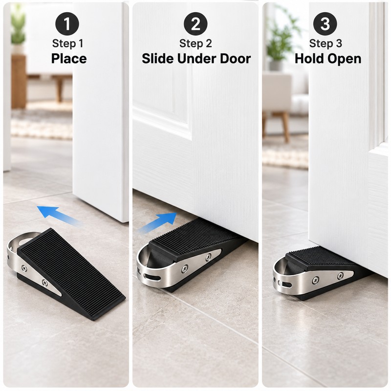 Door Stopper Wedge for Home & Office – Rubber &