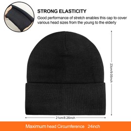 H HOME-MART Winter Beanie Hat - Warm Knit Skull Cap, Thermal Thick Polar Fleece Snow Cap for Men and Women (AU, Alpha, One Size, Grey)