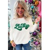 LEMAFER Women's 2024 St. Patrick's Day Sweater Green Sequin Lucky
