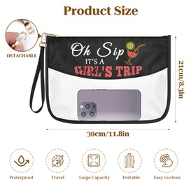 Girl Trip Gifts for Sister Travel Makeup Bag Girls Weekend Gift for Best Friend Bestie Clear Zipper Cosmetic Bags Friendship Gift for Her Graduation Birthday Gift for Women Girls Travel Toiletry Pouch