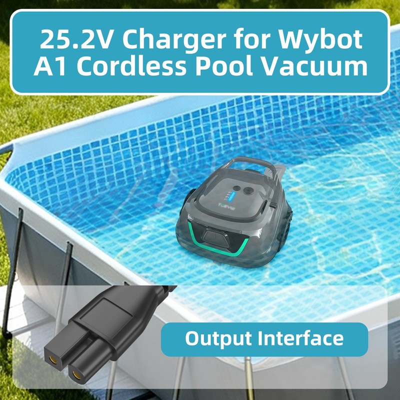 25.2V Charger for Wybot Robotic Pool Vacuum, Power Adapter Compatible