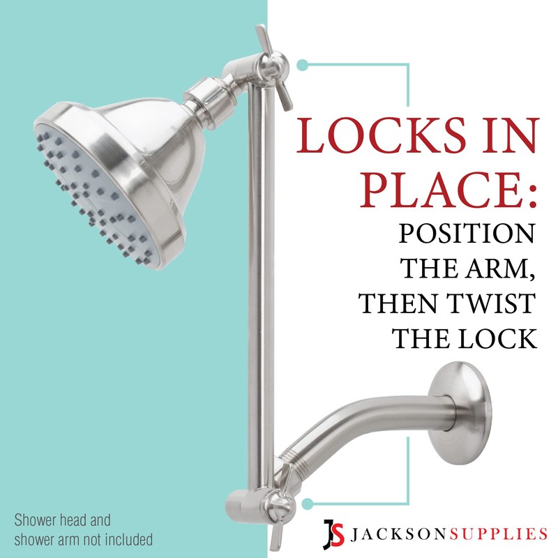 Shower Head Extension Arm by JS Jackson Supplies, Adjustable 10
