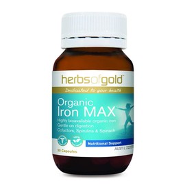 Herbs of Gold Organic Iron Max 30 Capsules