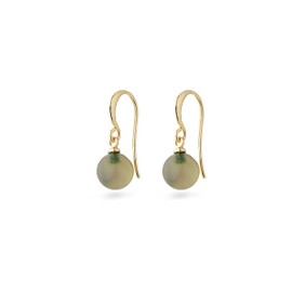 Gold Plated Earrings - Green, Black or Pink, Gemstone