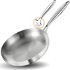 LOLYKITCH 9.5 Inch Tri-Ply Stainless Steel Frying Pan,Skillet,Induction Cooking Pan,Dishwasher