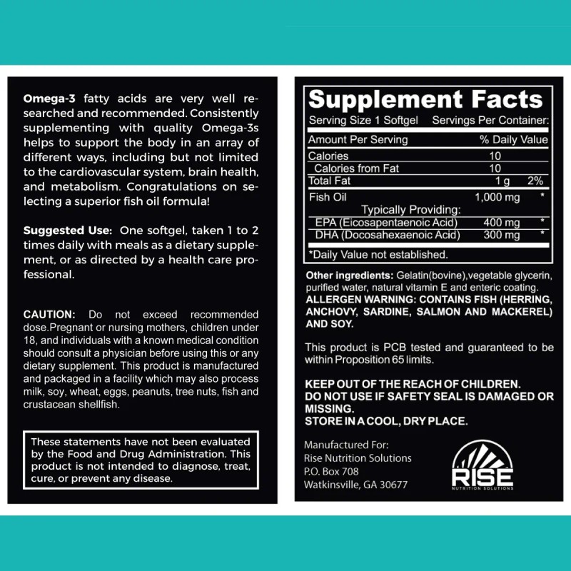 Rise Nutrition Solutions, Elite Omega 3 Suplemento Nutricion