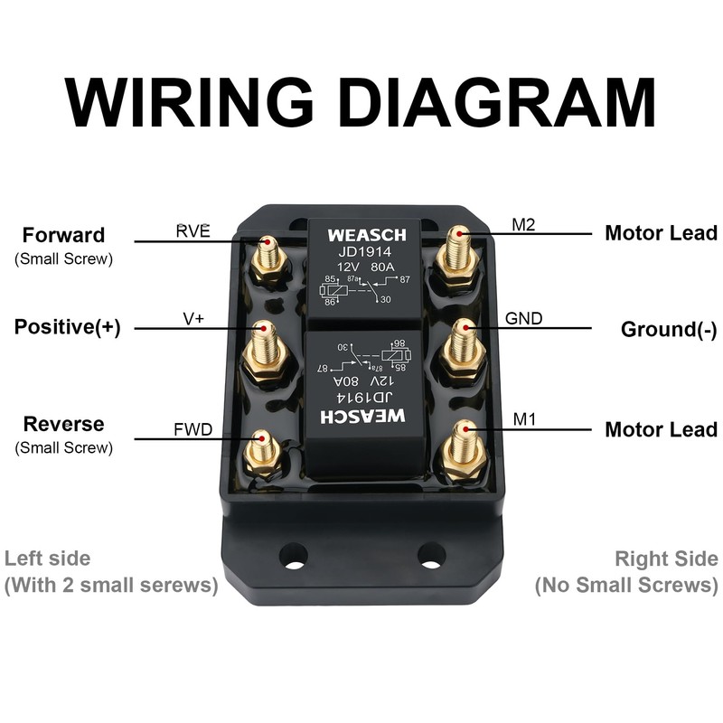 Weasch 12V Forward and Reverse Relay Module, Six Terminal, Replaces