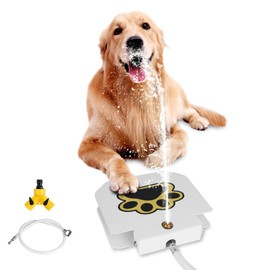 Dog Water Fountain Outdoor Dog Pet Water Dispenser Step-on Activated Sprinkler w/Interactive Paw Pedal Valve for Drinking Fresh Water