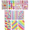 ZXCHOME 3D Love Heart Stickers for Children, 20 Sheets Colourful