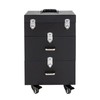 3-Tier Rolling Makeup Train Case with 2 Drawer,Lockable Makeup Trolley