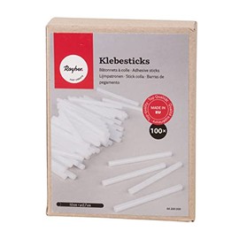 Rayher Glue sticks, length 100 mm, 7 mm diameter, colourless, pack of 100, for standard mini hot glue guns, 33497702