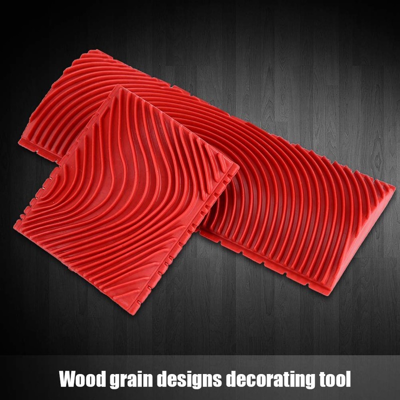 2Pcs Wood Graining Painting Tool, Rubber Wood Grain Pattern Rubber