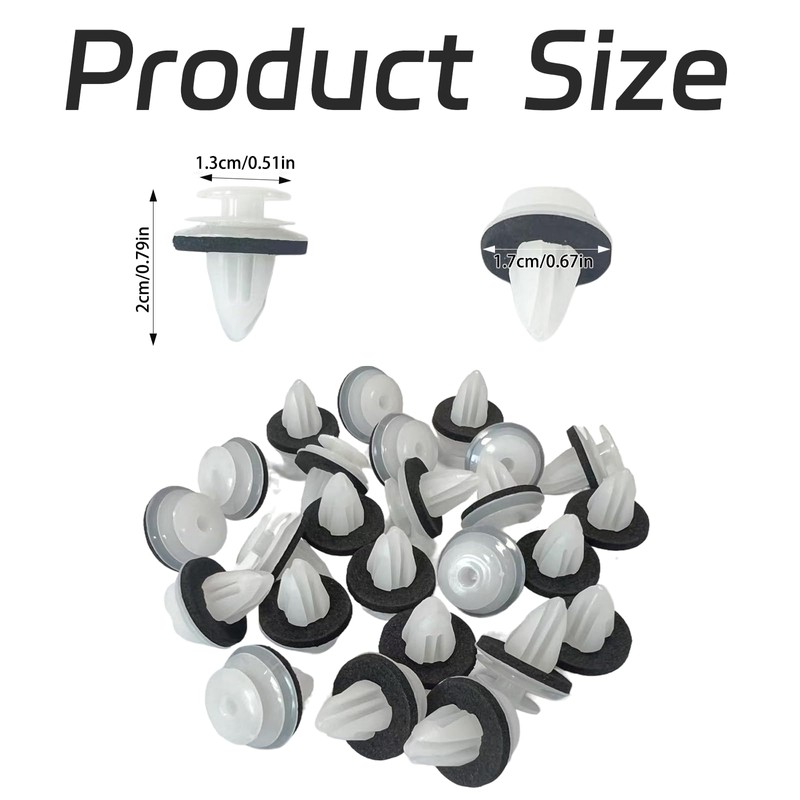 fKiZanthene Car Trim Clips, 50 Pcs White Plastic Trim Clips,