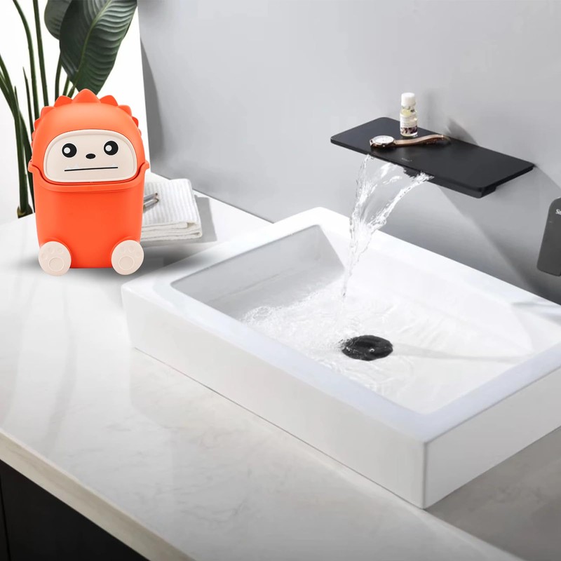 UOIXPUHUO Mini Trash Can with Flip Lid, Cute Monster Desk