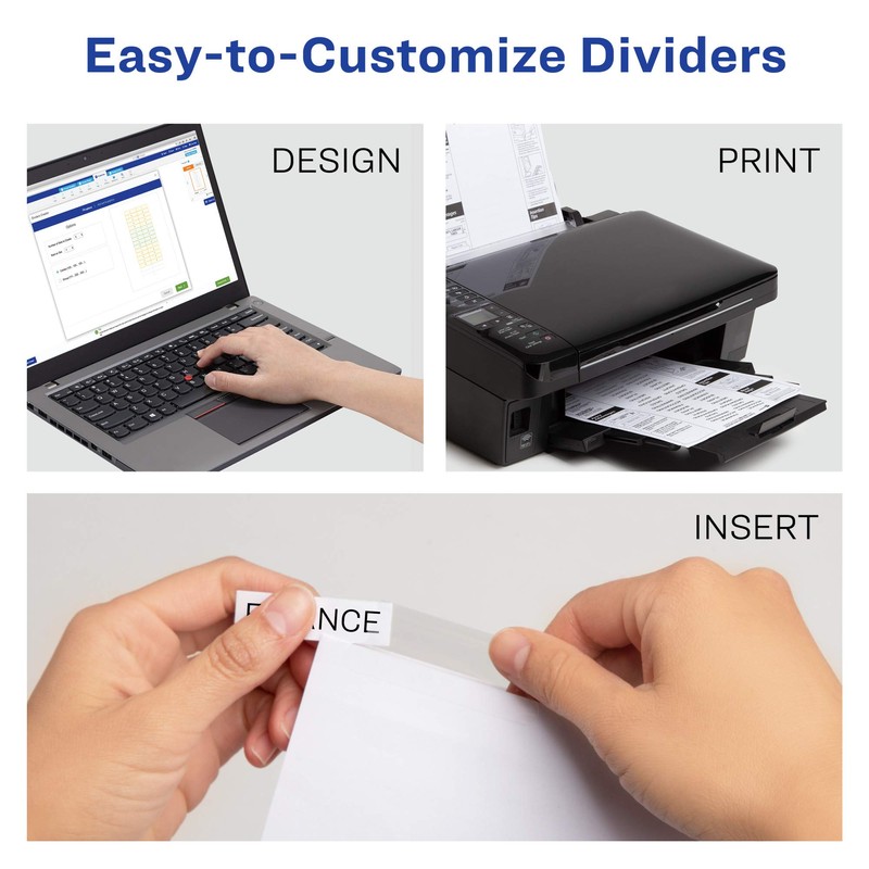 Avery® Paper Dividers, Insertable Big Tab™, 5-Tab, Clear, 1 Set
